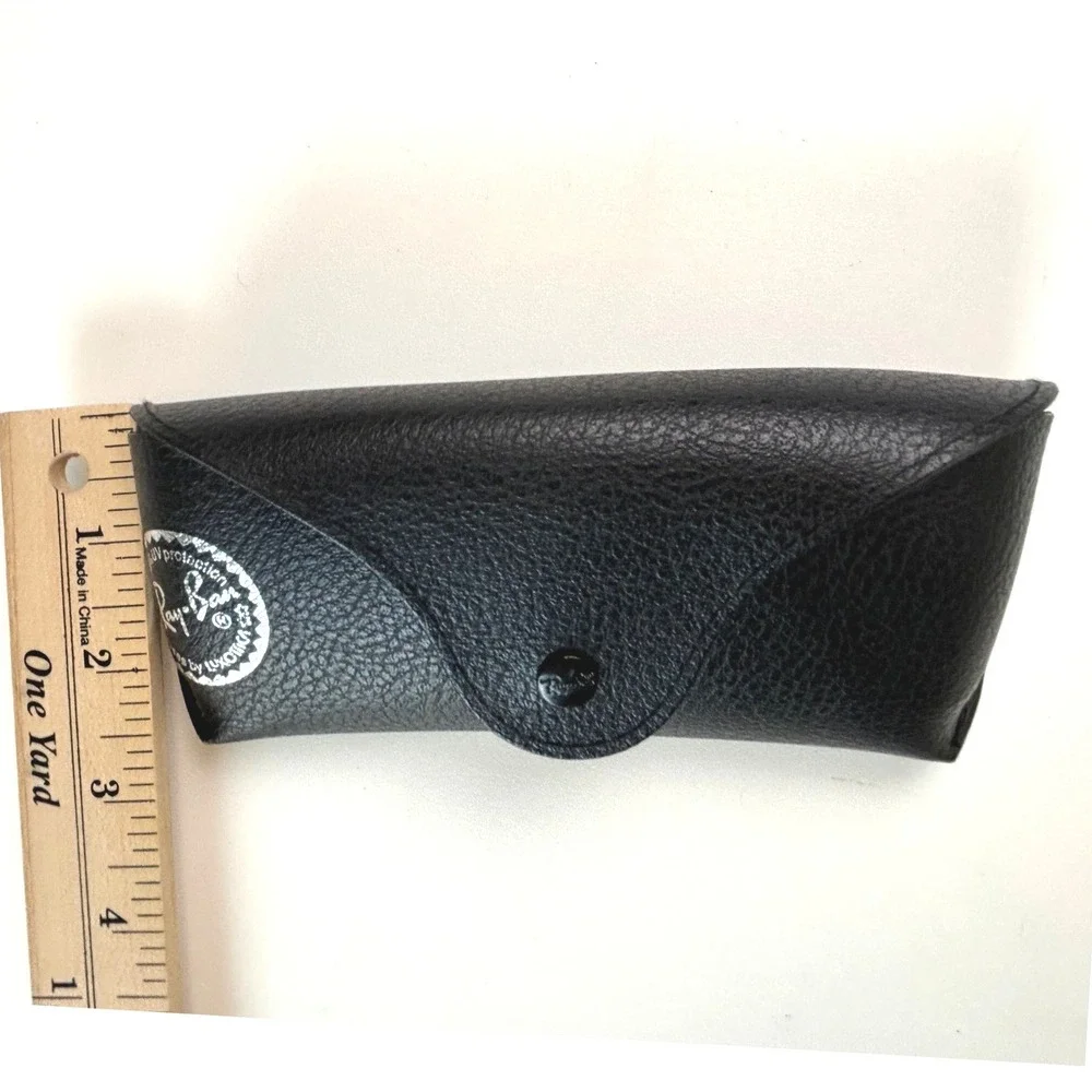 Ray-Ban Sunglasses Case Black Faux Leather OS Classic Snap Closure Logo